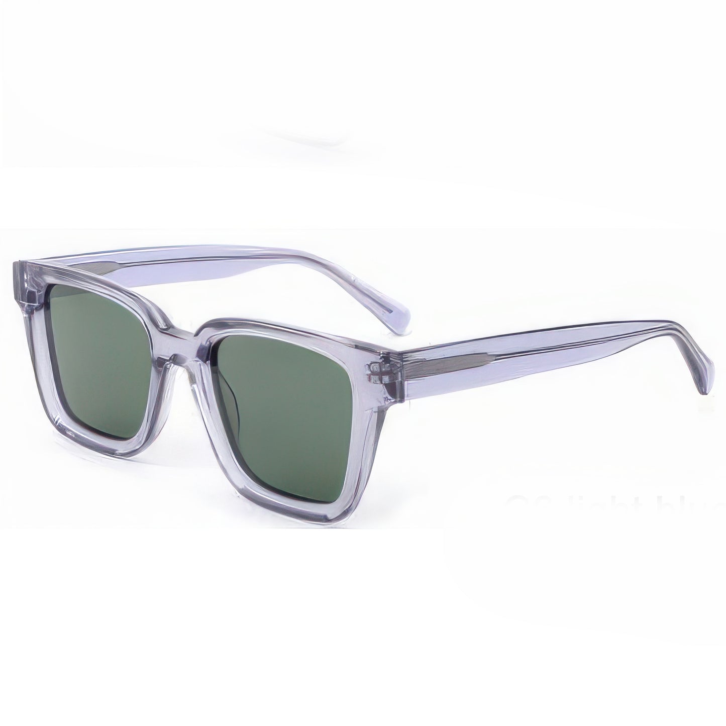 Damen modische quadratische Sonnenbrille mit transparentem Kunststoffrahmen und polarisierten Gläsern Karnz