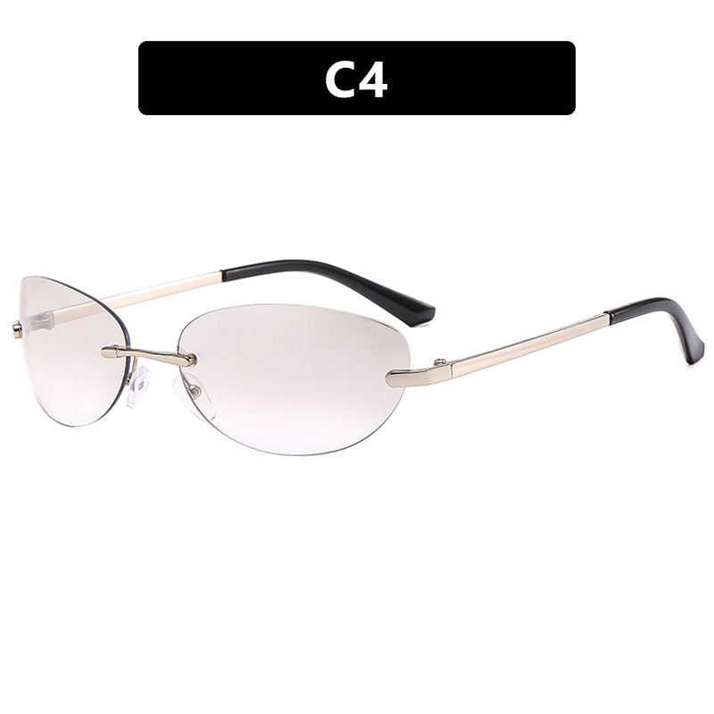 Damen modische Cat-Eye Sonnenbrille mit schmalem Metallrahmen und polarisierenden Gläsern Karnz