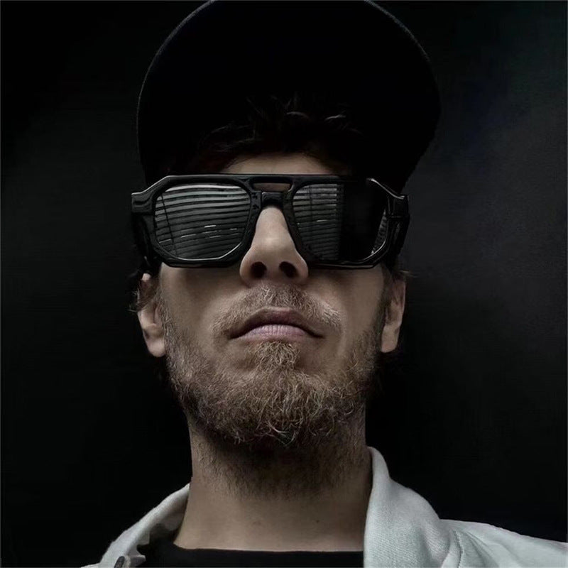 Damen exklusive polygonale Sonnenbrille mit luxuriösem Schildpatt-Muster Karnz