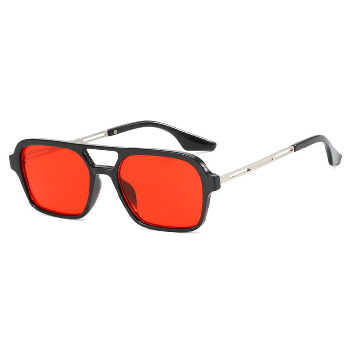 Damen auffällige quadratische Sonnenbrille mit transparentem Rahmen Karnz