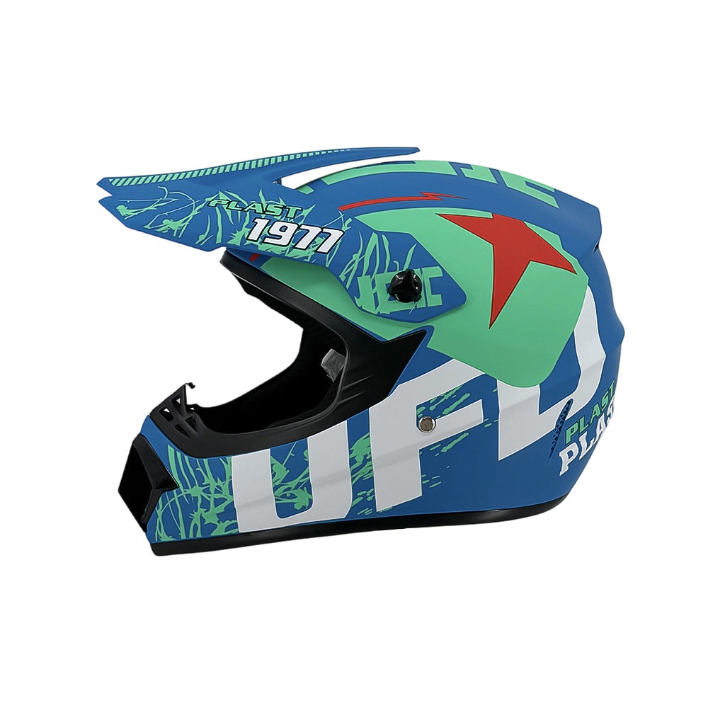 Vollgesicht-Motocross-Helm mit verlängertem Visier und verstärktem Kinnschutz Karnz