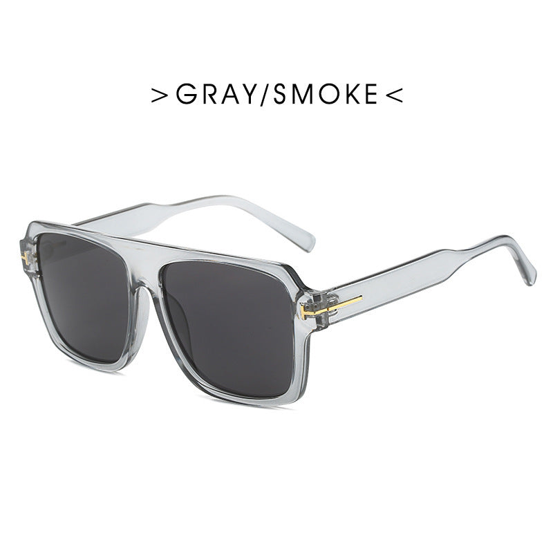Damen quadratische Sonnenbrille mit modischem, transparentem Rahmen Karnz