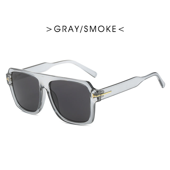 Damen quadratische Sonnenbrille mit modischem, transparentem Rahmen Karnz