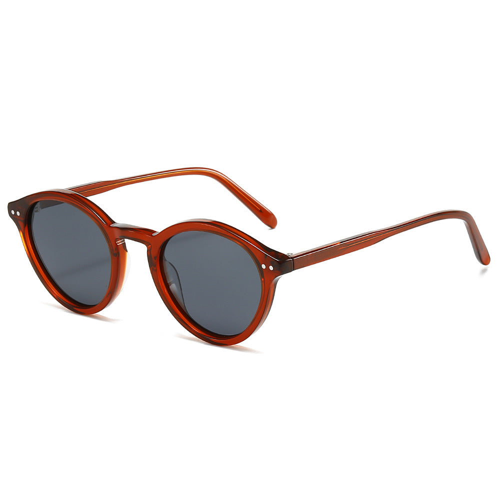 Damen modische Sonnenbrille mit trendigen runden Gläsern und stylischem Rahmen Karnz