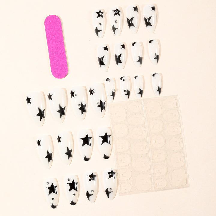 Star-Accent Stiletto Nagelkunst Extensions Karnz