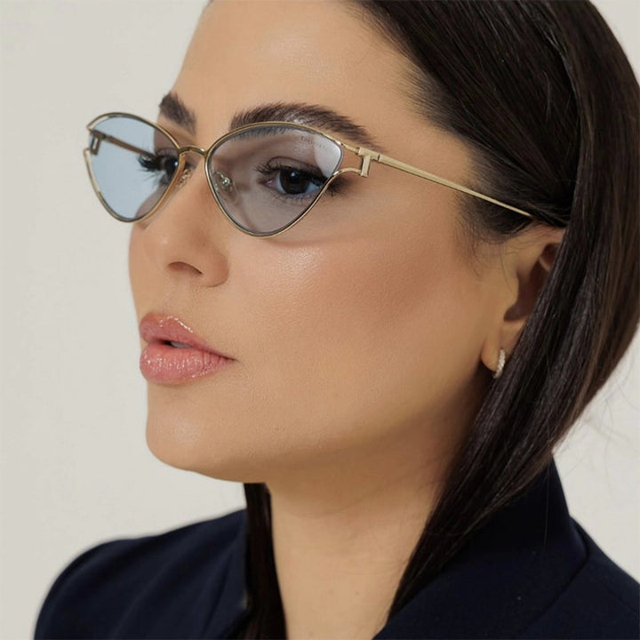Damen Cat-Eye Sonnenbrille im eleganten Goldrahmen Karnz