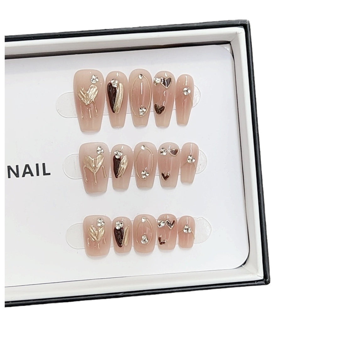 Künstlerisches Floral-Nagelkunst-Set mit Strass Karnz