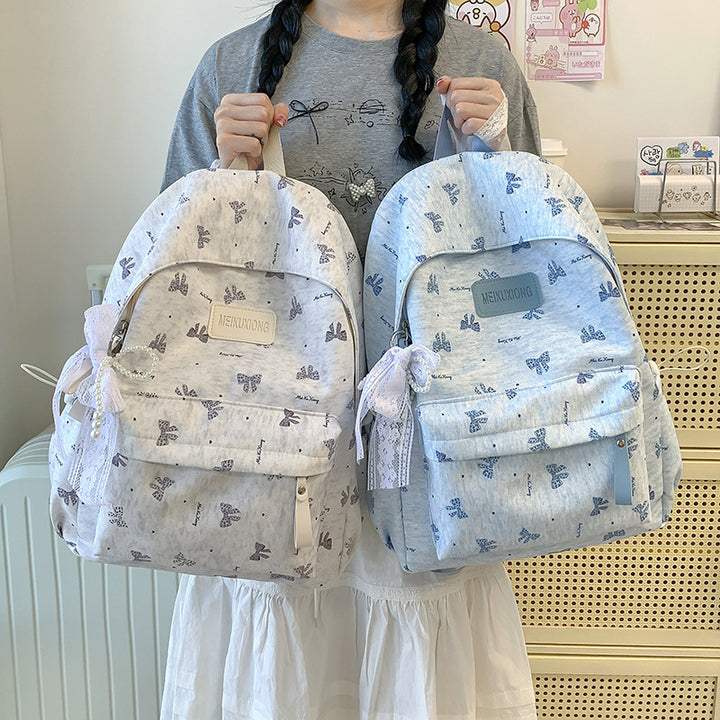 Stylische Schmetterlingsdruck Rucksack Karnz
