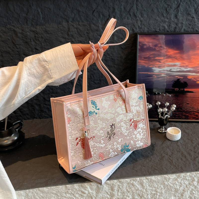 Bestickte Schmetterlingsmuster-Handtasche Karnz