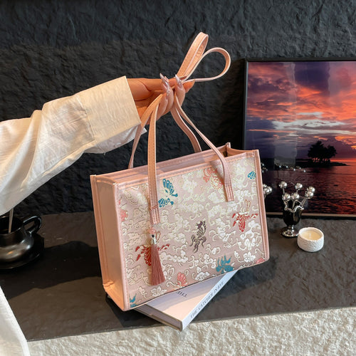 Bestickte Schmetterlingsmuster-Handtasche Karnz