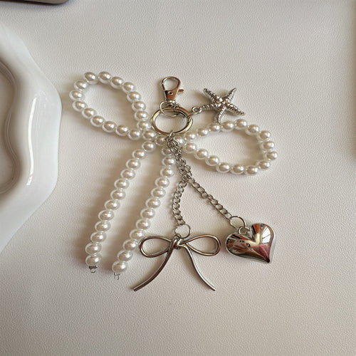 Elegante Perlen Charm Schlüsselanhänger Karnz