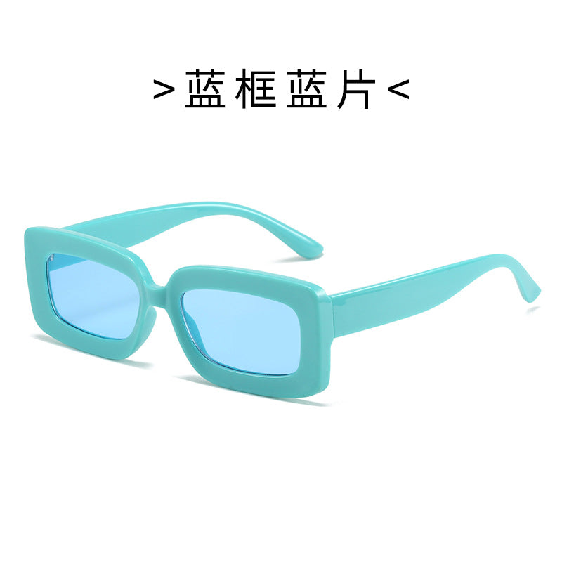 Damen Modische Schildkröten-Sonnenbrille mit rechteckigem Rahmen und Verlaufsgläsern Karnz