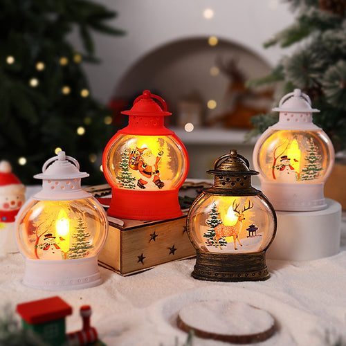 Dekorative Weihnachtslaterne mit festlichem Santa-Motiv Karnz