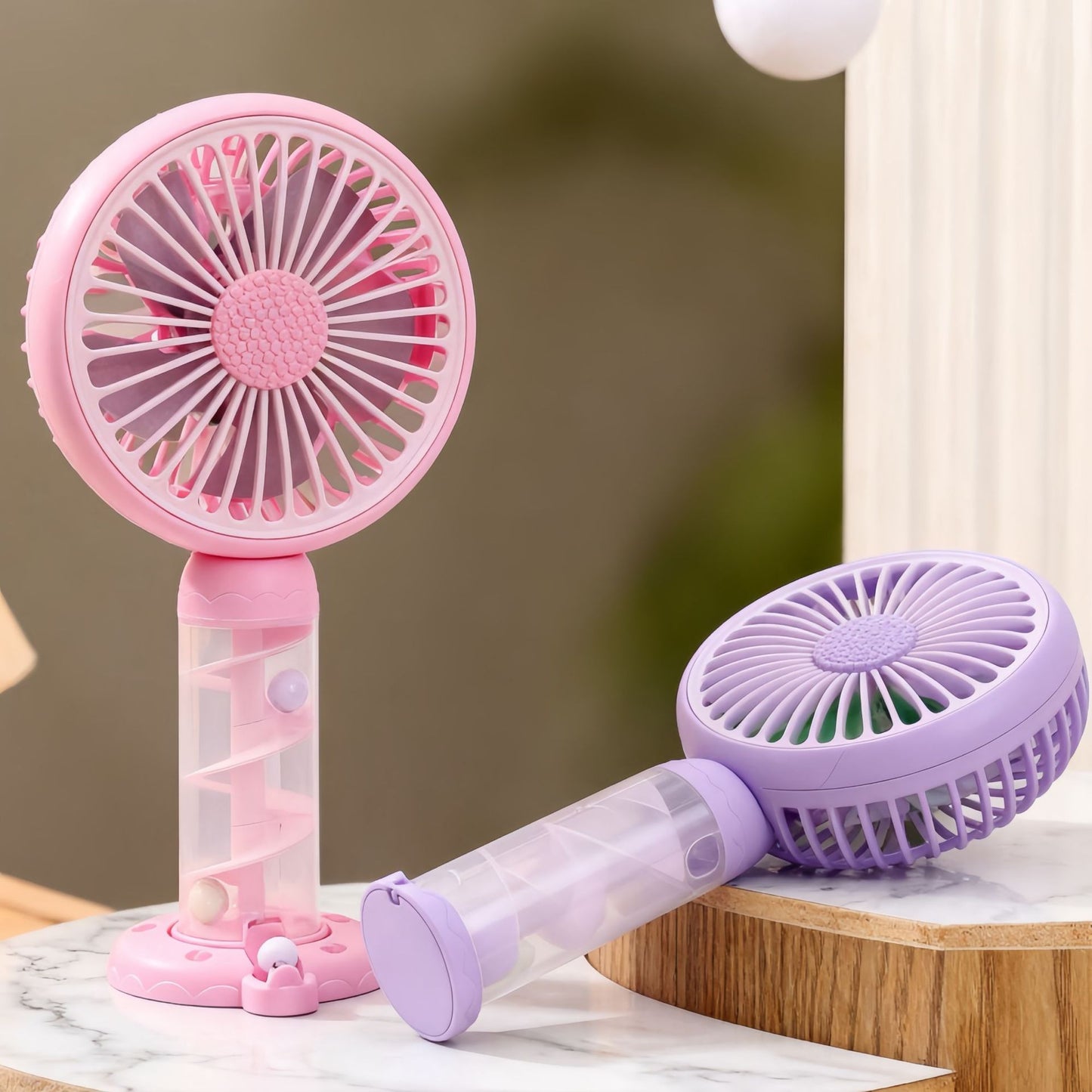 Damen Tragbarer Mini-USB-Ventilator mit kreativem Spiraldesign Karnz