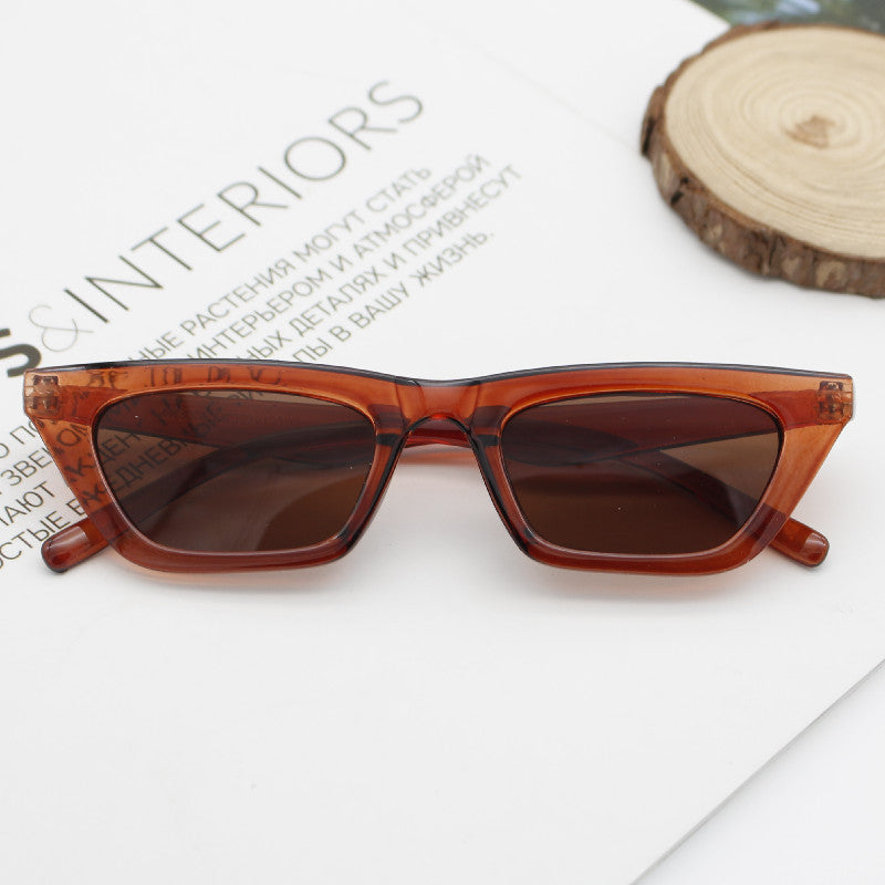 Damen geometrische Sonnenbrille mit raffiniertem Kunststoffrahmen Karnz