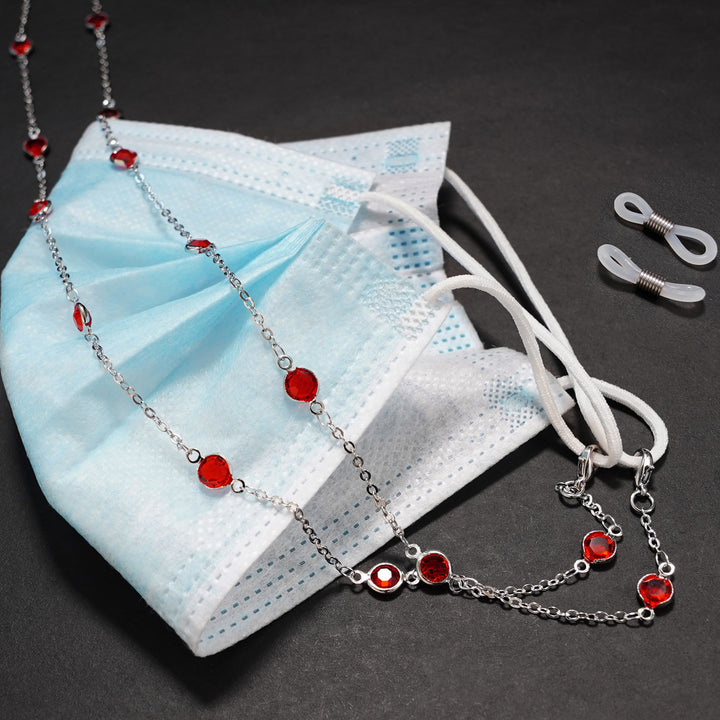 Elegante, mit Kristallen verzierte Brillen-Kette Karnz