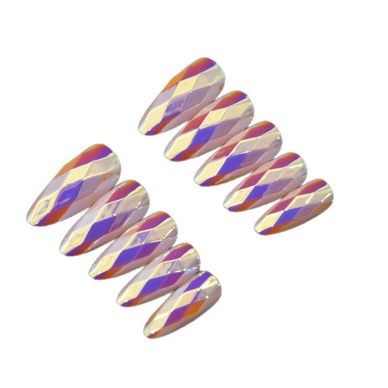 Glamouröses Diamantmuster Press-On Nagelset