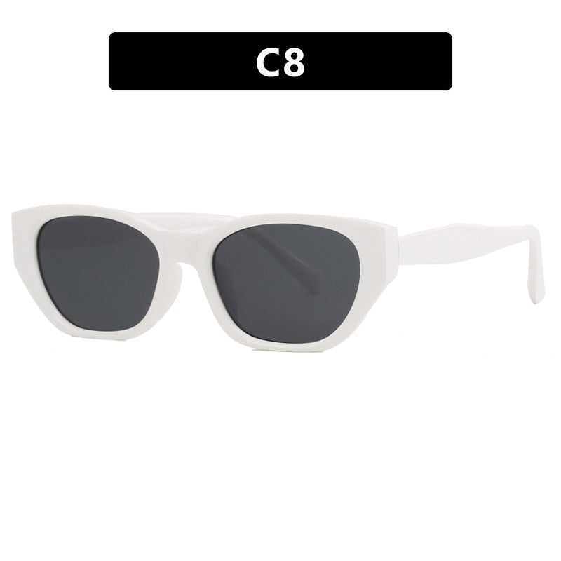 Damen futuristische Cat-Eye Sonnenbrille mit transparentem Rahmen und komfortablem UV-Schutz Karnz