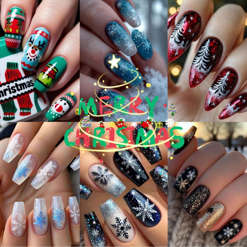 Festliche Kunstnägel im Weihnachtsdesign Karnz