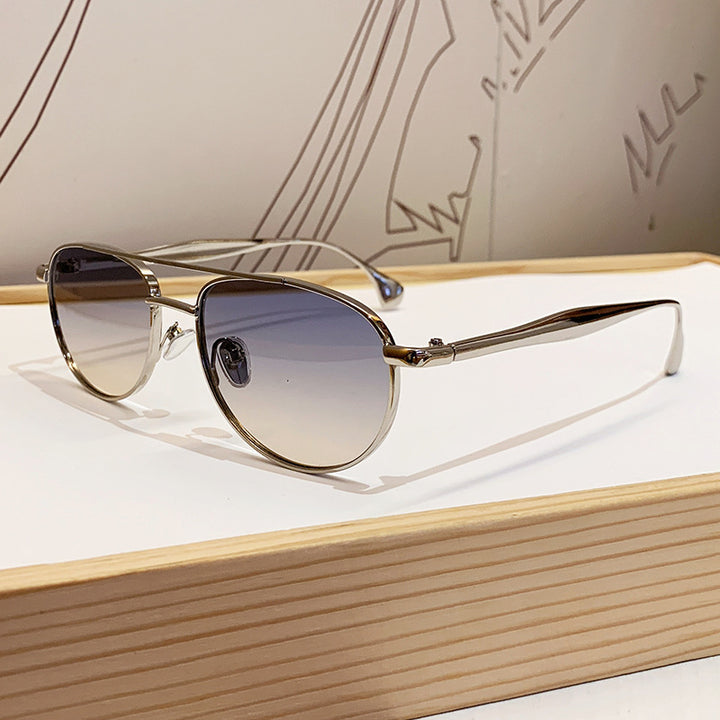Damen modische Piloten-Sonnenbrille mit elegantem Goldrahmen Karnz