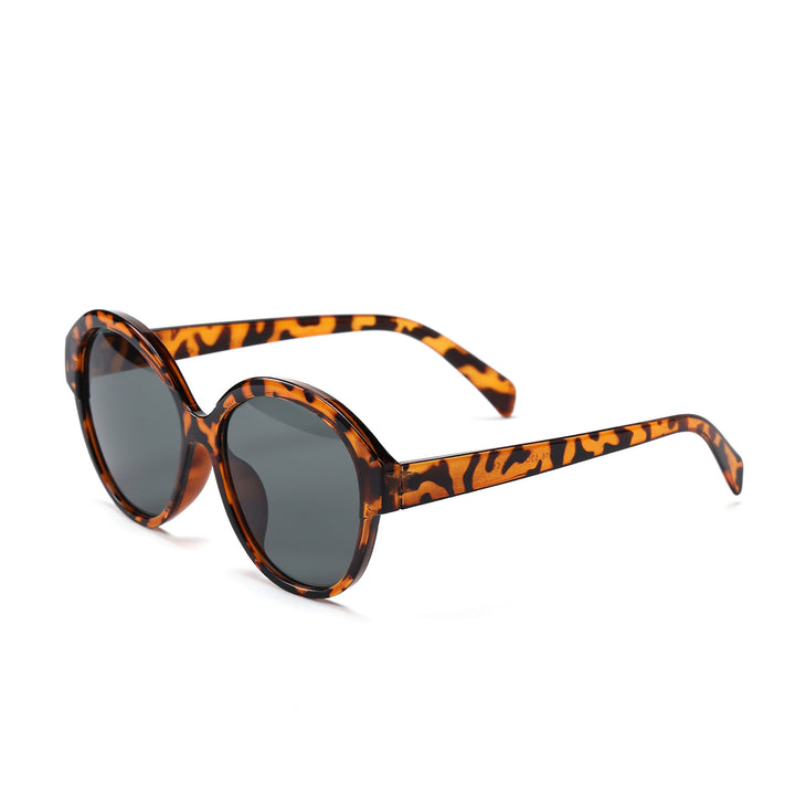 Damen runde modische Sonnenbrille mit auffälligem Leopardenmuster Karnz