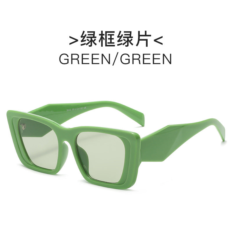 Damen geometrische Oversized-Sonnenbrille Karnz