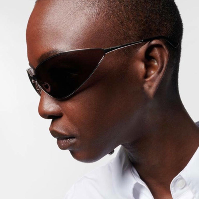 Damen Cat-Eye Sonnenbrille mit modischem Metallrahmen Karnz