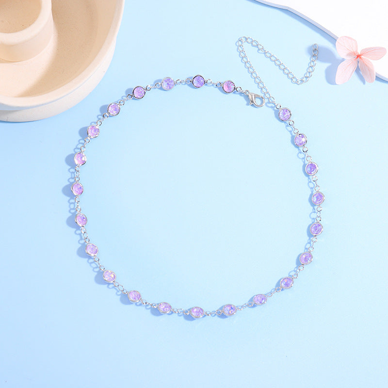 Funkelnde Kristall Choker Halskette Karnz