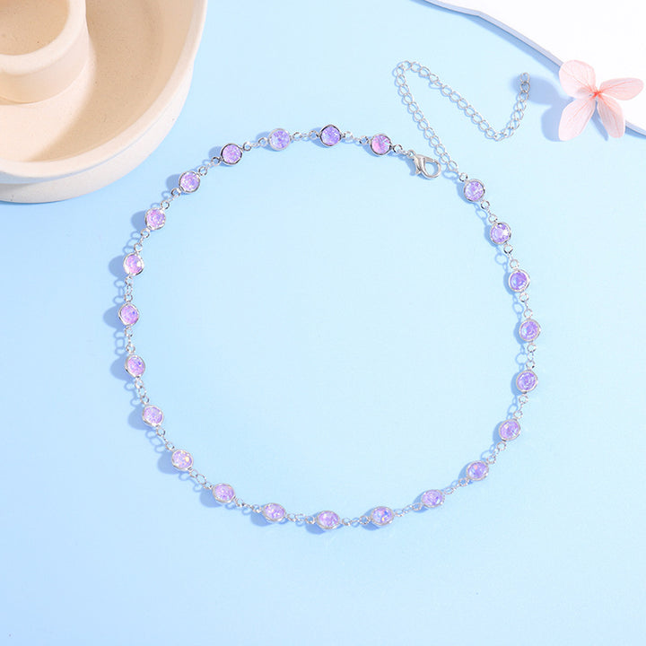 Funkelnde Kristall Choker Halskette Karnz