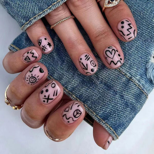Kreatives Abstraktes Nagelkunst Design Kit