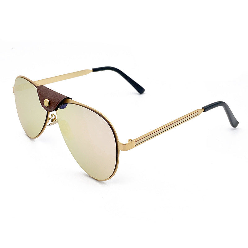 Retro Piloten-Sonnenbrille mit Blau Getönten Gläsern Karnz