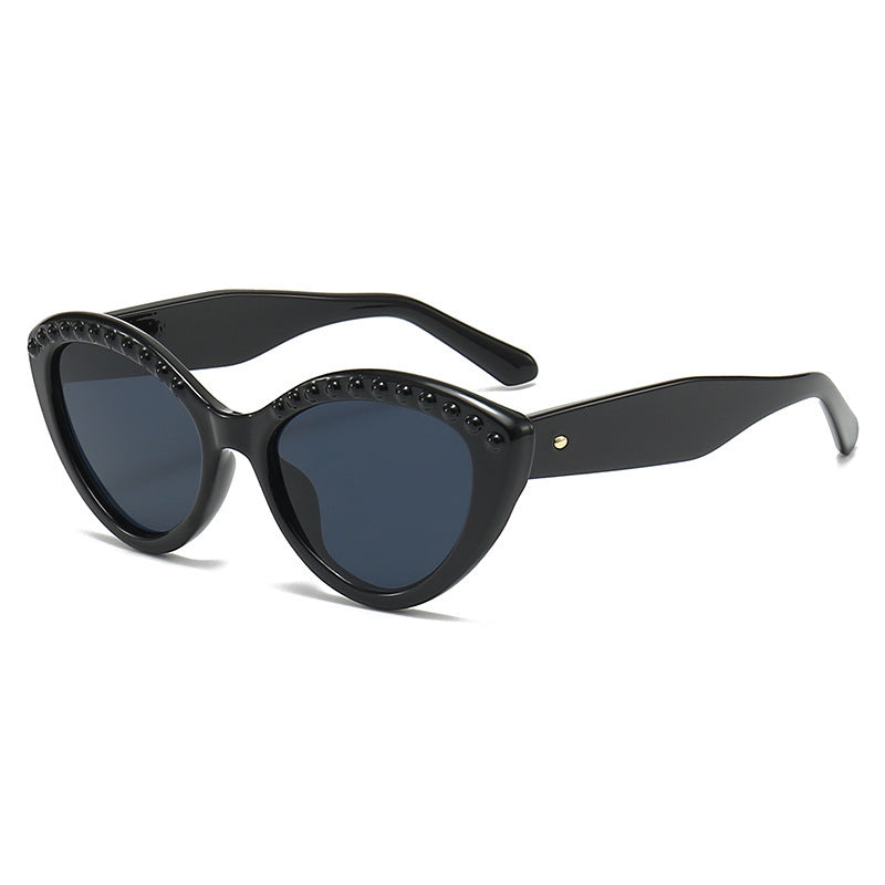 Damen Cat-Eye Sonnenbrille mit glitzernden Details Karnz