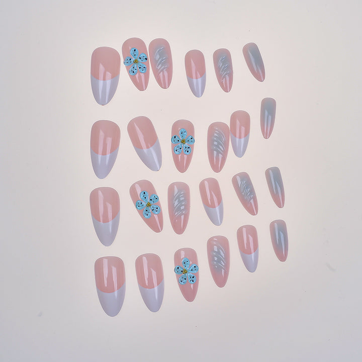 Künstlerisches florales und abstraktes Design Press-On Nagelset Karnz
