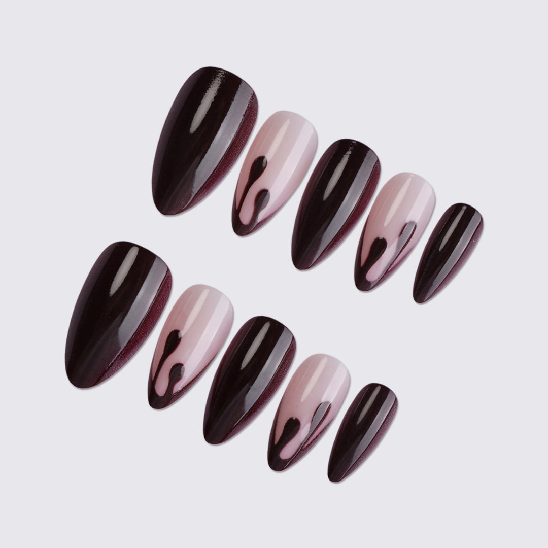 Stiletto Press-On Nail Set mit einzigartigem künstlerischem Design Karnz