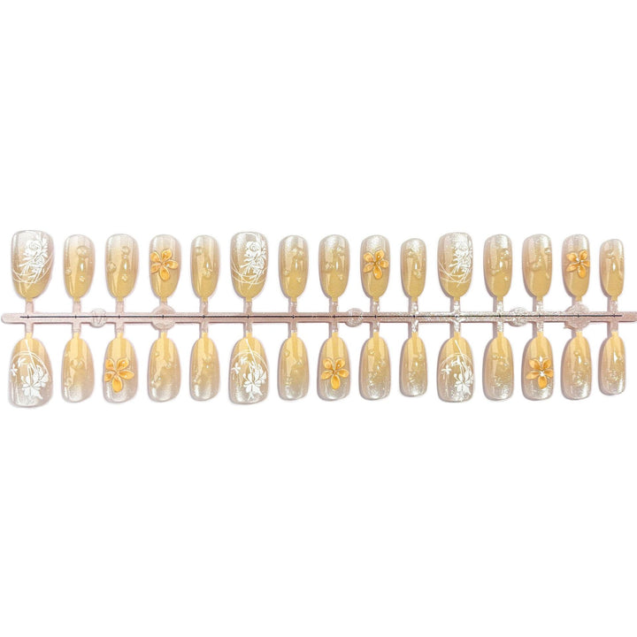 Premium floral-prägte Druck-Nagelset