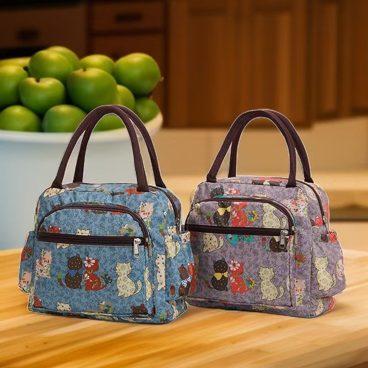 Isolierte Katzenmuster-Lunch-Kühltasche Karnz