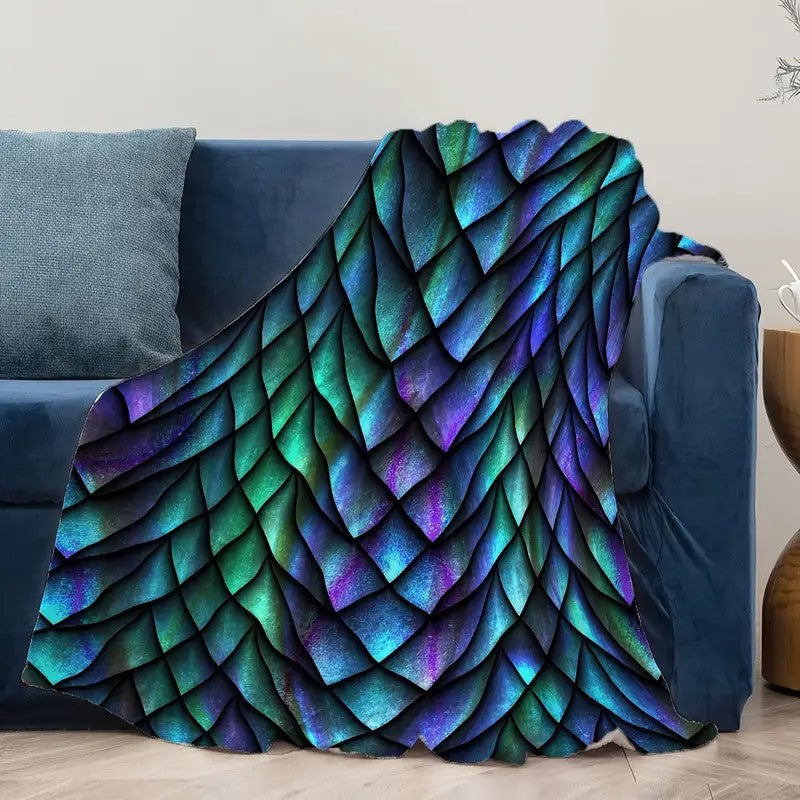 Damen Kuscheldecke mit schimmerndem Schuppenmotiv Karnz