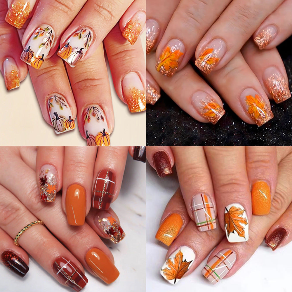 Herbst-inspiriertes Glitzer-Nagelkunst-Set Karnz