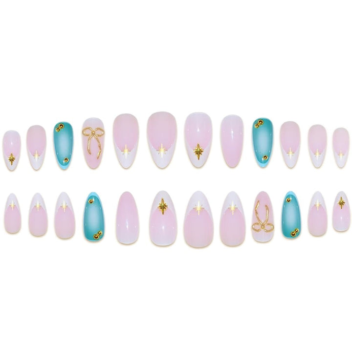 Künstlerisches Stiletto-Nagelkunst-Set mit Goldakzenten Karnz