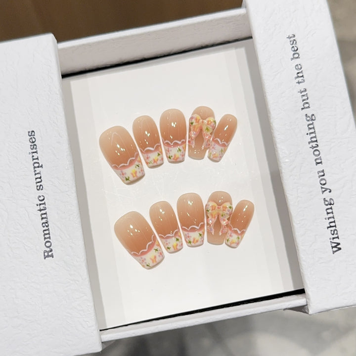 Künstliche Nagelspitzen mit Romantischen Blumendesigns Karnz