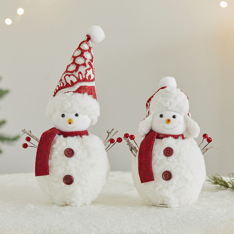 Verspielte Plüsch-Schneemann-Figur