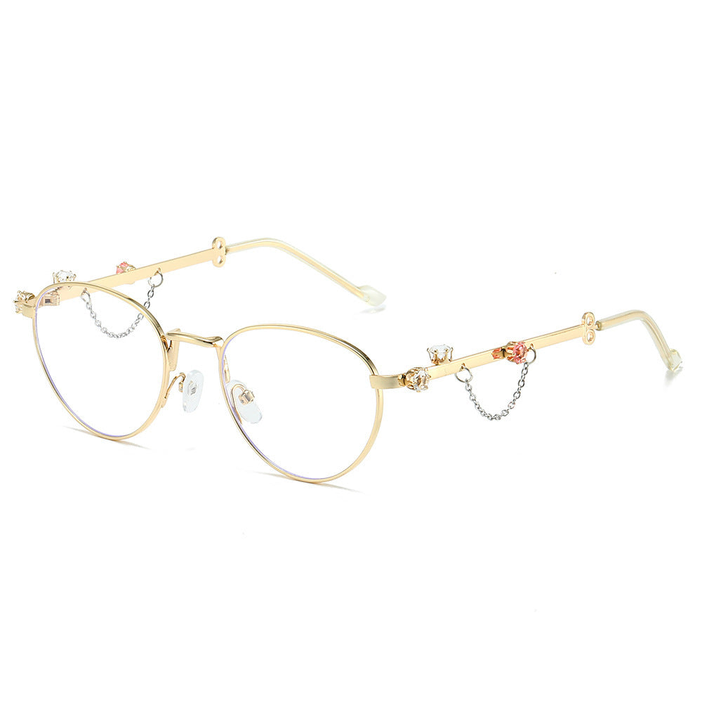 Dekorative Strass Katzenaugen-Sonnenbrille Karnz