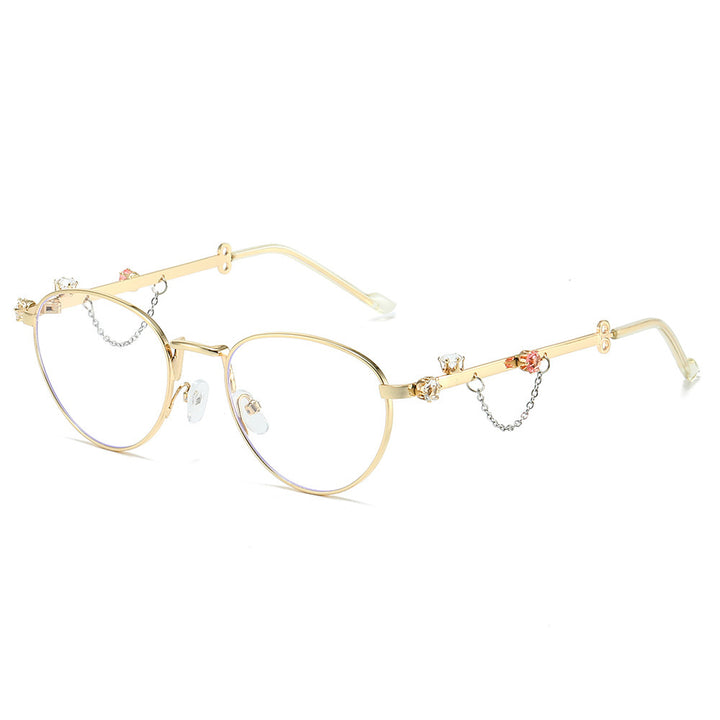 Dekorative Strass Katzenaugen-Sonnenbrille Karnz