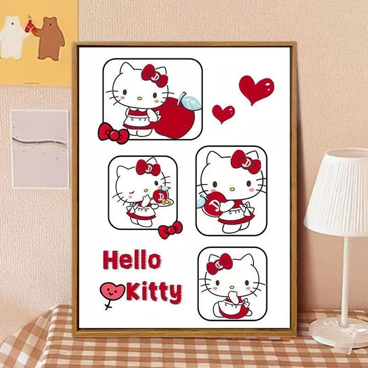 Hello Kitty-inspirierte Cartoon-Wandkunst Druck Karnz