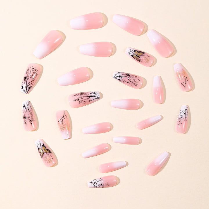 Elegante Florale Schmetterling Nagelverlängerungen Karnz