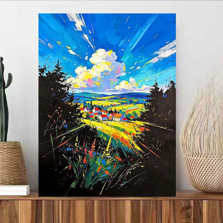 Landschaft inspirierte abstrakte Wandkunst Karnz