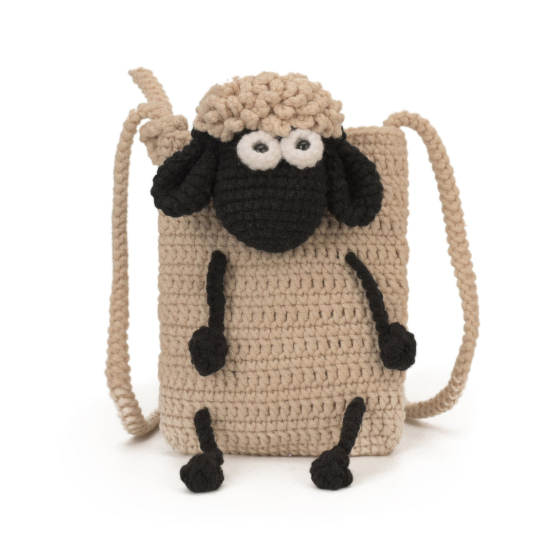 Niedlicher Schaf-Themen Häkel Mini-Rucksack