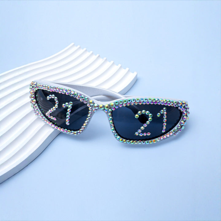 Statement Swarovski-Kristall verzierte Sonnenbrille Karnz