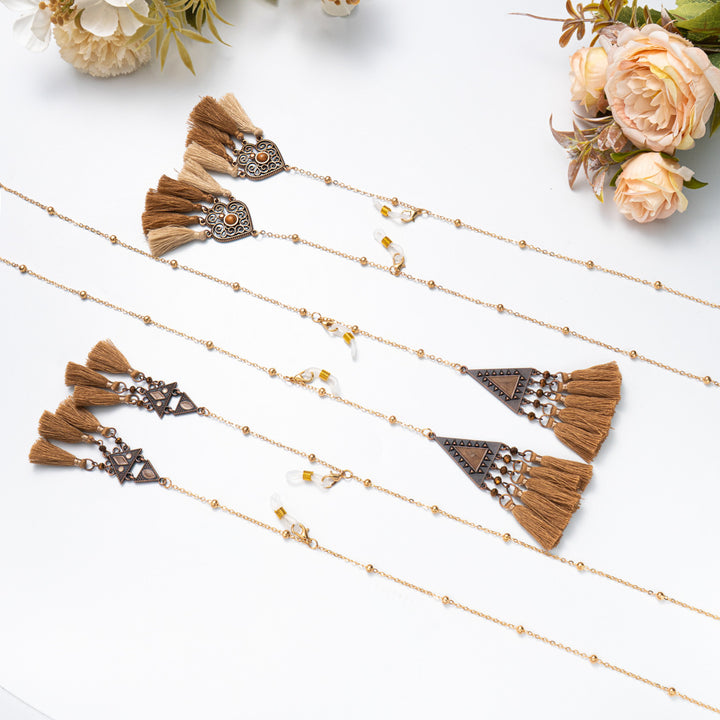 Bohemian Quasten Brillen Kette Karnz