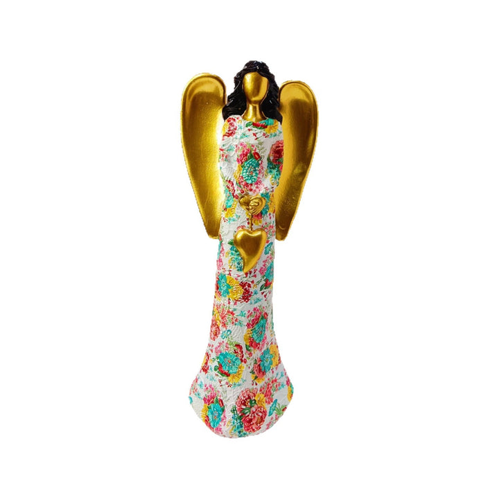 Engel Statue mit Blumenmuster Karnz
